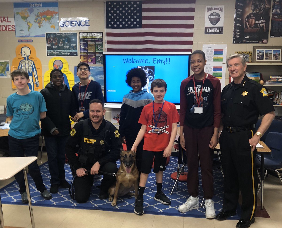 SeeTheAble1's tweet image. Thank you SO MUCH to #SheriffLott, @Gavin_Walmsley and @emy_k9 from @RCSD for coming to see us!!! We learned so much AND had fun!!! 💙⚔️❤️🐕👮🏻‍♂️#SeeTheAble #CommunityPolicing @CraytonMiddle