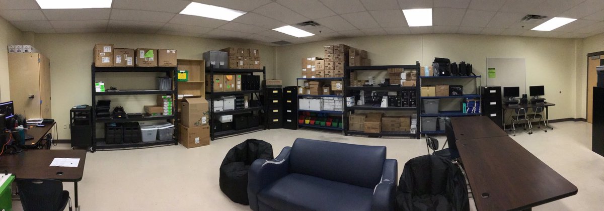 MsHerrera114's tweet photo. Before and after! A coulple husky racks assembled , organization and our tech room looks awesome! 🧹 🧽 🧼 cleaned up and eliminated unnecessary items. Now we have a working space and plenty of storage space for supplies &amp; EOY. @NISDBrennan #tsslife #techielife #bfnd https://t.co/Oa0fyIaFqA
