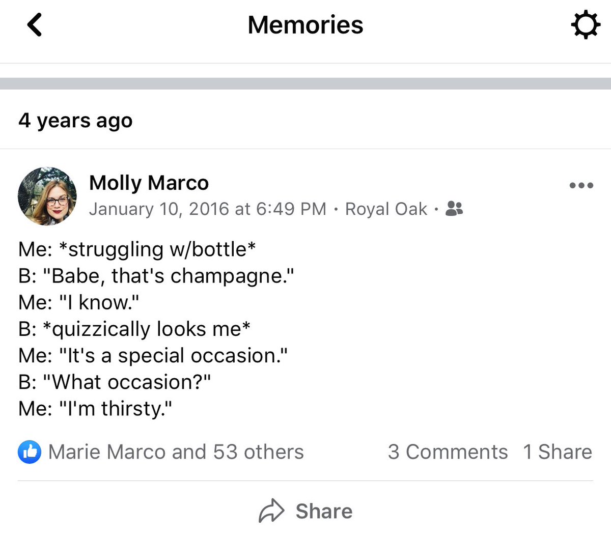 Lifeiskitsch's tweet image. My Facebook 4 Years Ago memory is a hoot. #MollyProblems #Logic