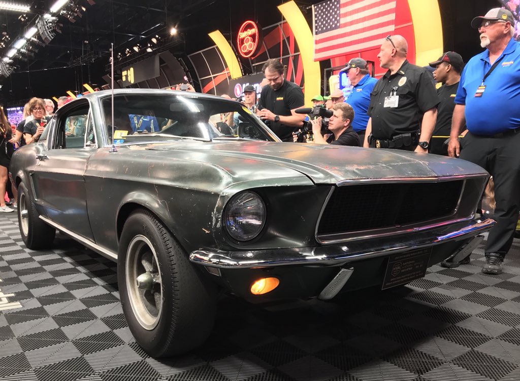 mecum's tweet image. BREAKING: The 1968 Ford Mustang GT "Bullitt" sells for a hammer price of $3.4 million.

#Mecum #MecumAuctions #WhereTheCarsAre #MecumBullitt #TheRealBullitt #Bullitt