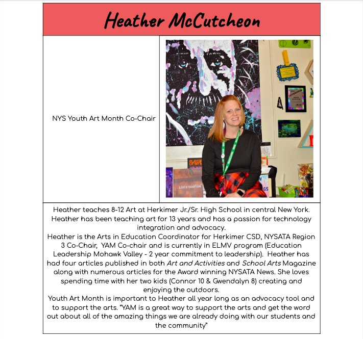 youthArtMonthNY's tweet photo. NYS Youth Art Month 2020 Spotlight: Heather McCutcheon #nysYAM20 #youthartmonth https://t.co/toi0DbA6ge