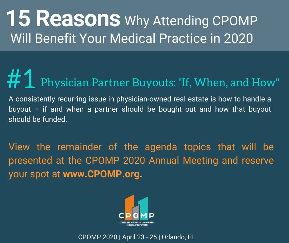 CPOMPorg's tweet photo. View the reasons why you should attend: https://t.co/J25Mo7595c

Register for CPOMP 2020: https://t.co/wD75f6Q1M7

#CPOMP #agenda #topics #medicalrealestate #conference https://t.co/pMSx0qzAIs