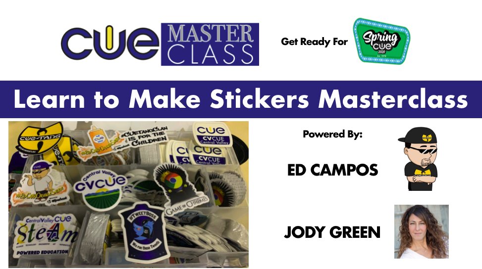 joincalie's tweet photo. What do you think, @edcampOSjr and @peerlessgreen ? Free #edu How-to-make-stickers #CUEMasterClass? #WeAreCUE @stickermule #CUEAffilaites #CaEdChat #TOSAChat #SpringCUE #CUEStickerSwap https://t.co/vBUvhYCnuh