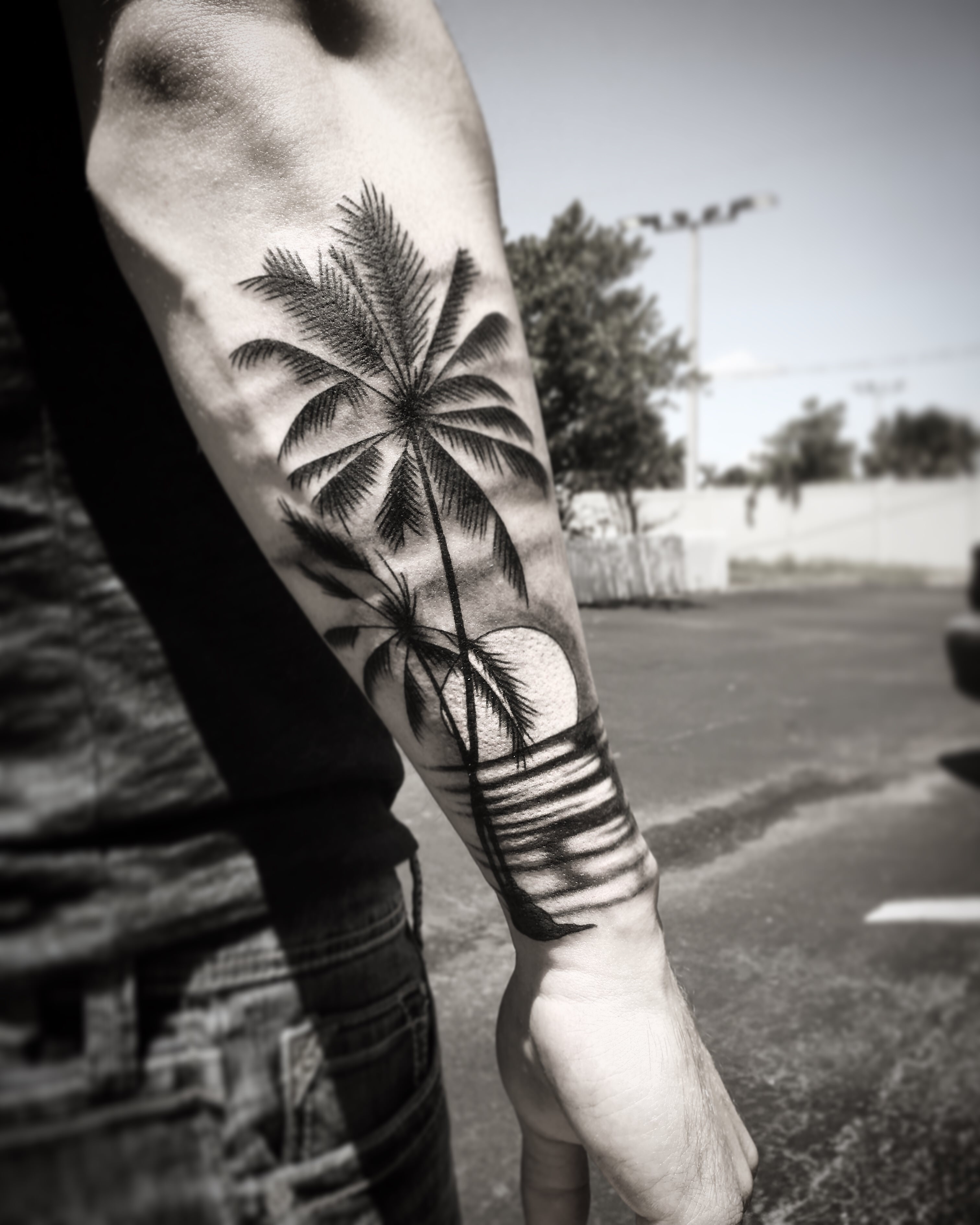 East Coast Worldwide on X: "Beach sunset tattoo done by Julian  https://t.co/Ryqxake1d8" / X