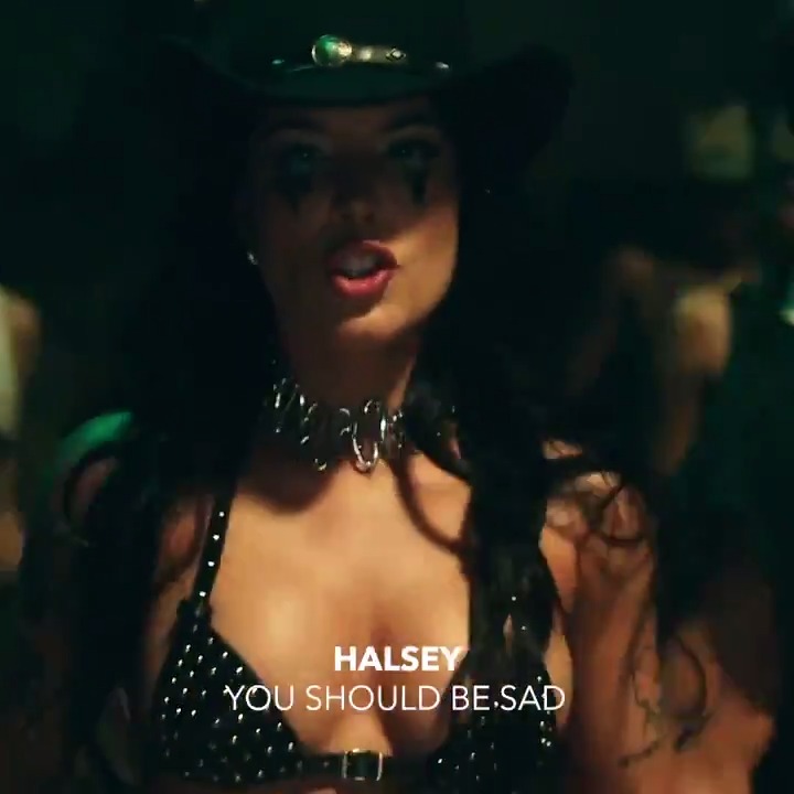 Vevo on X: "It's time to giddy-up because @halsey newest video is here 🤠  Watch her channel Xtina, Shania and Gaga in her newest single, "You Should  Be Sad" off of her