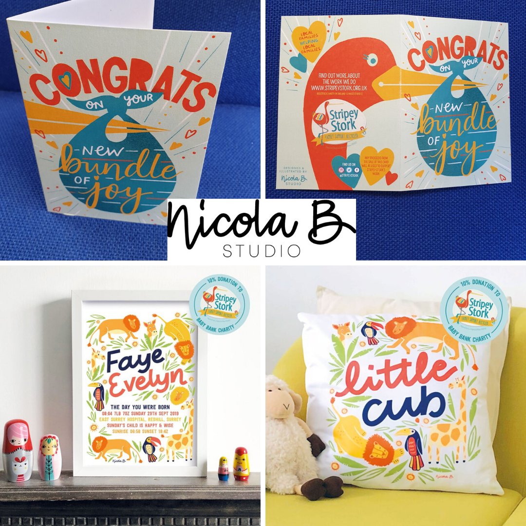 A big shout-out for local #illustrator Nicola B. We've been keeping her busy designing our "Congratulations on your new baby" card, Christmas card and now she's working on our #Mum2Mum2020 card design. Take a look at her website and watch this space! nicolabstudio.com #baby