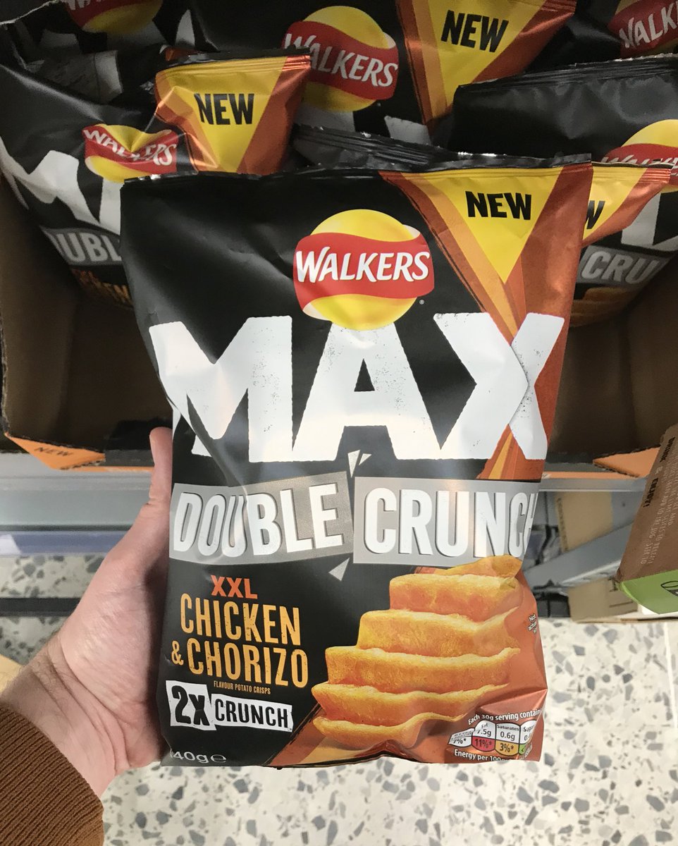 All_Things_New_'s tweet photo. Walkers Max Double Crunch - Chicken & Chorizo Flavour! At Asda @walkers_crisps #walkers #walkersmax #xxl #doublecrunch #chicken #chorizo #crisps #wellthisisnew https://t.co/QZ3ZyIxf4O