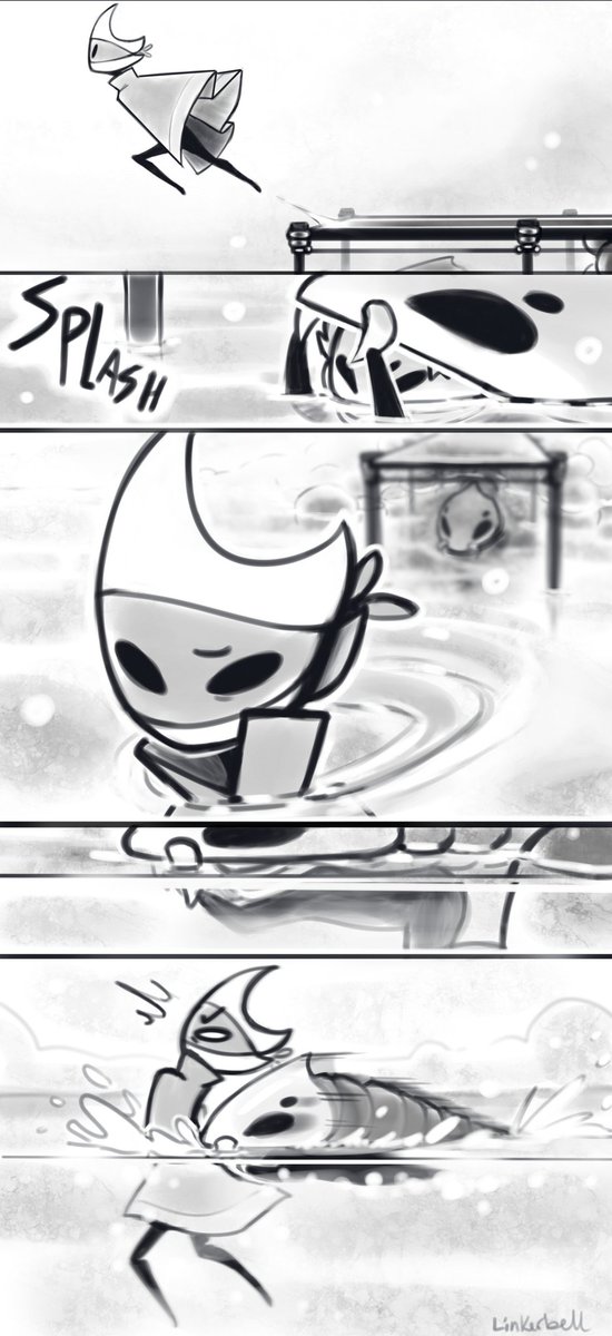 idrawsometimes's tweet photo. Comic time with Timerie and @DeusExMakena's oc Friend.
#hollowknight #hkoc https://t.co/rb4x5NImWG