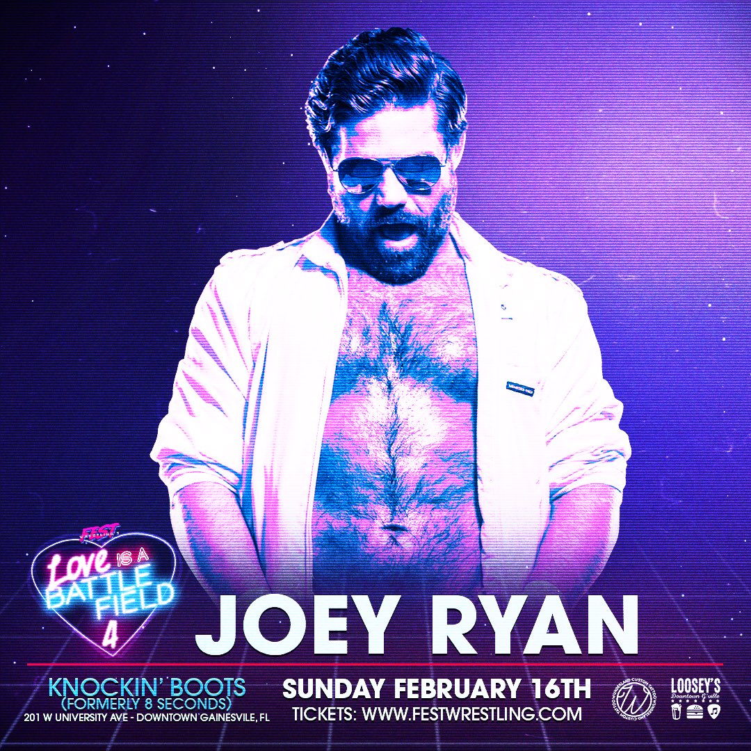 FestWrestling's tweet photo. 💞💖💞
Happy Friday #festfam!! Couldn’t think of a better way to celebrate than with the announcement of @JoeyRyanOnline making his return to #festwrestling!! Don’t miss the king of #dongstyle on Sunday February 16th at #loveisabattlefield4!!
🎟: https://t.co/DcFLBgW6fY https://t.co/tnDOLYjhvB