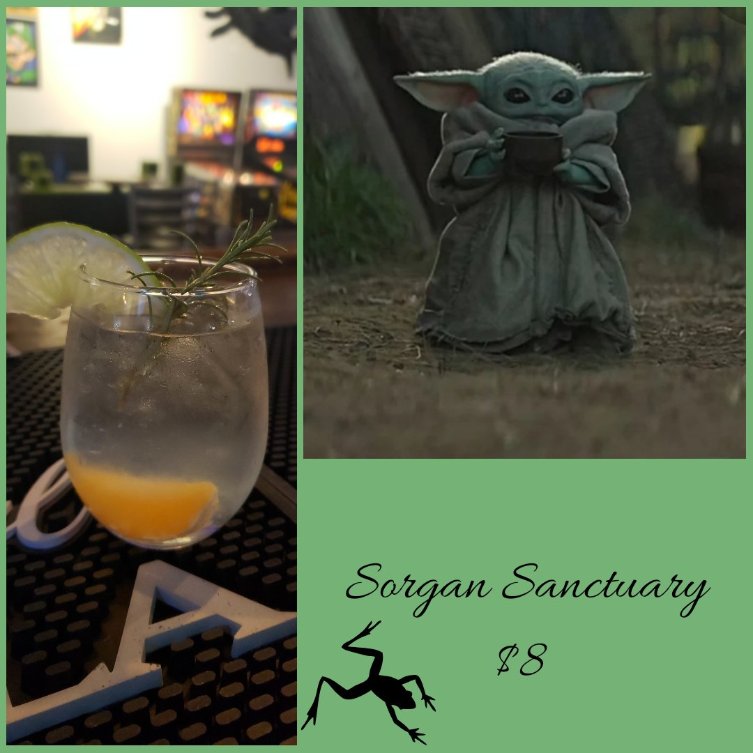 RebootMacon's tweet photo. We've got Mandalorian cocktails on deck!
🍹Sorgan Sanctuary: Tanqueray gin, tonic, fresh rosemary, tangerine, and lime
👉 Jawa Disintegrater Shooter: Vanilla vodka, Espresso vodka, creme de cacao
🍳The Mudhorn Egg: Gin Fizz made with Tanqueray, pineapple, egg whites, lemon https://t.co/cZdEQFAP7t