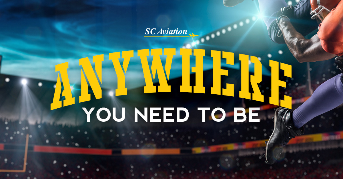 FlySCAviation's tweet image. From one touchdown to another, we'll make sure you are there to catch every moment of the Big Game. #football #privatejet #sports #luxury