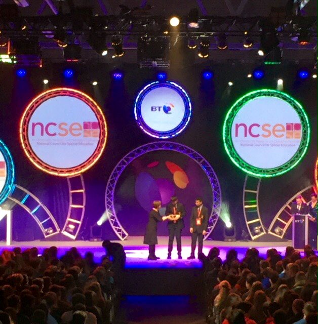 PSSNewbridge's tweet image. Massive congratulations to TY students, Ruairi Mullally &amp;amp; Justin Cunningham, who took 1st Place in the @BTYSTE Intermediate Group Technology category &amp;amp; also won a @ncseirl Special Award for their exhibit ‘Can You See Me Now’.

#BTYSTE2020 #CreateTodayShapeTomorrow