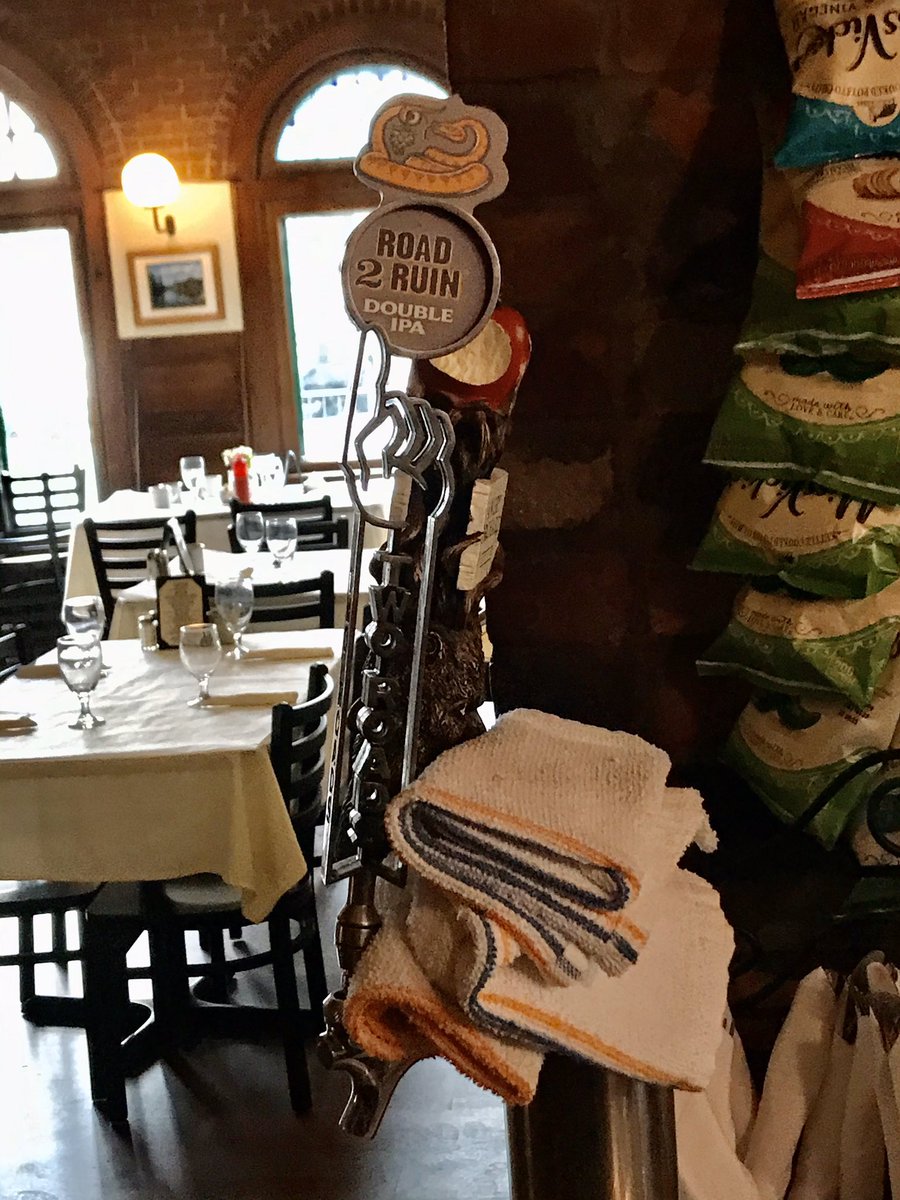 Road 2 Ruin is a staple draft at Wood Creek in Norfolk, CT! Delicious burgers here go amazingly well too! <a href="/2RoadsBrewing/">Two Roads Brewing</a>