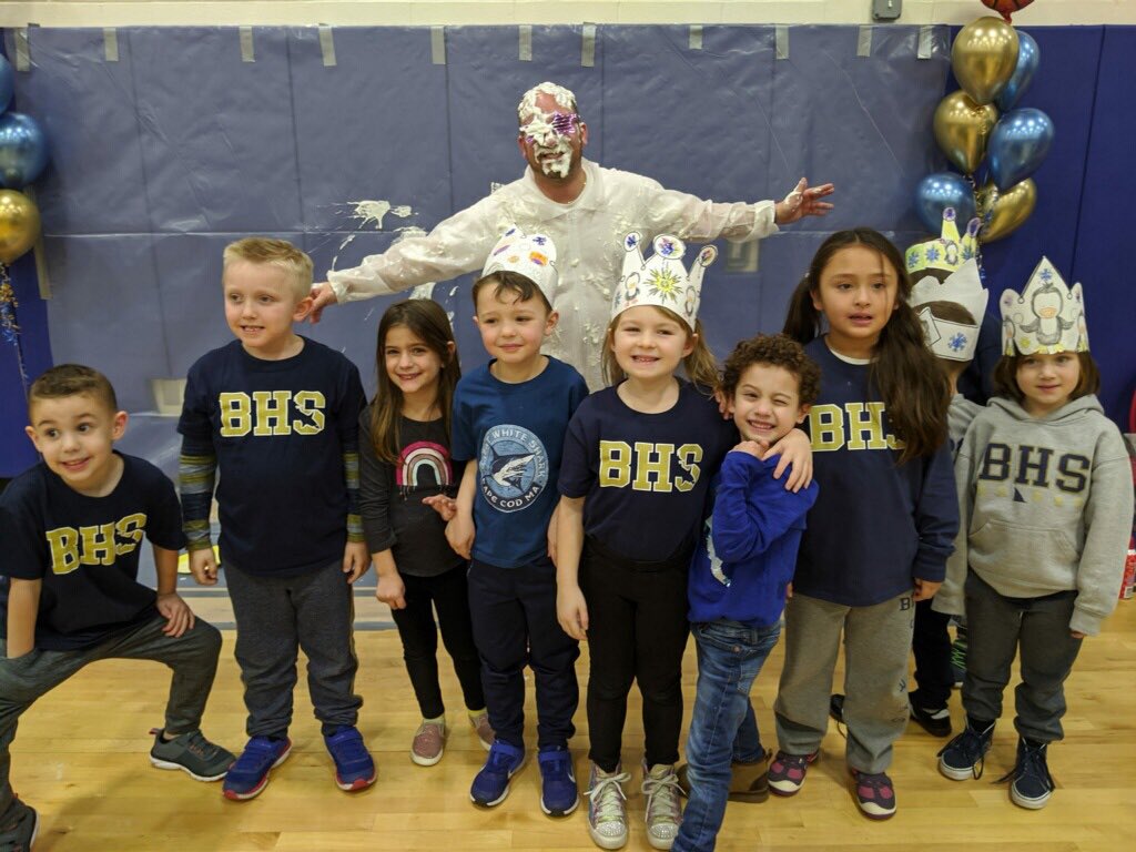 Principal_BH's tweet photo. So proud of the students and staff at Bay Head Elementary for raising $2,410.00 for the lymphoma and leukemia society. The celebration pep rally was excellent !!  #bayheadschool #leukemiasociety #principal #whippedcream #peprally https://t.co/w2MwD4Y05I