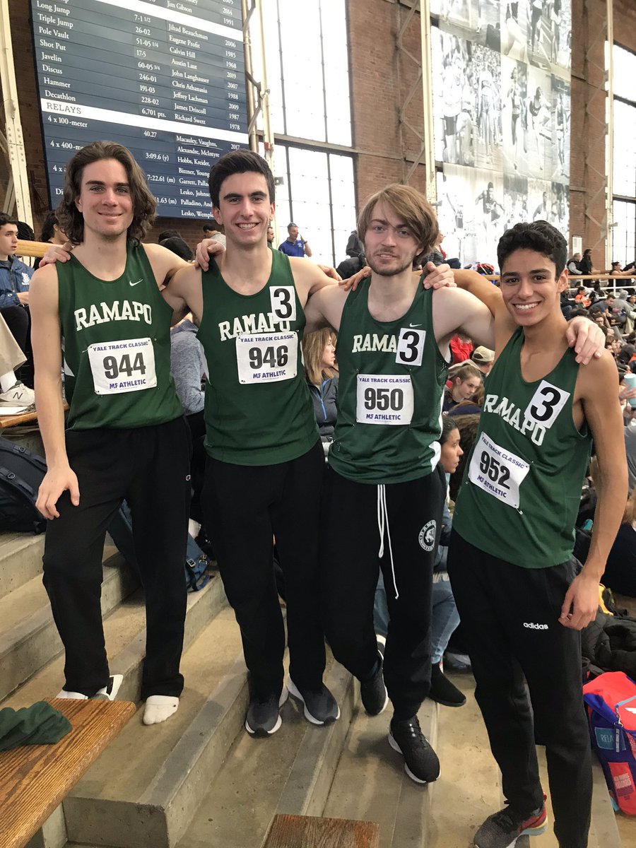 Ramapo Track (@ramapotrack) on Twitter photo Boys 4x200 of Ferrara, Masker, Santiago, Campbell run 1:36.94 at Yale Invitational; season best and heat winners🥉🥉🥉🥉 #PoPride #BenStrong <a href="/RamapoAthletics/">Ramapo Athletics</a> <a href="/northNJtrack/">Paul Schwartz Stands With Israel & Ukraine 🇺🇲</a> <a href="/NJScom/">NorthJerseySports</a> <a href="/BigNorthConBNC/">@BigNorthConference</a> <a href="/njmilesplit/">MileSplit New Jersey</a> <a href="/lambo2126/">Jim Lambert</a> <a href="/VarsityAces/">Varsity Aces</a> Boys 4x200 of Ferrara, Masker, Santiago, Campbell run 1:36.94 at Yale Invitational; season best and heat winners🥉🥉🥉🥉 #PoPride #BenStrong <a href="/RamapoAthletics/">Ramapo Athletics</a> <a href="/northNJtrack/">Paul Schwartz Stands With Israel & Ukraine 🇺🇲</a> <a href="/NJScom/">NorthJerseySports</a> <a href="/BigNorthConBNC/">@BigNorthConference</a> <a href="/njmilesplit/">MileSplit New Jersey</a> <a href="/lambo2126/">Jim Lambert</a> <a href="/VarsityAces/">Varsity Aces</a>