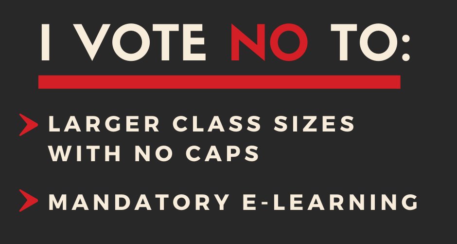 What are we waiting for?  Let's do this #OSSTF!

Retweet if you vote NO to:

➡️larger class sizes with no caps

➡️mandatory e-learning

#onpoli #onted #oecta #etfo #yrdsb #tdsb #pdsb