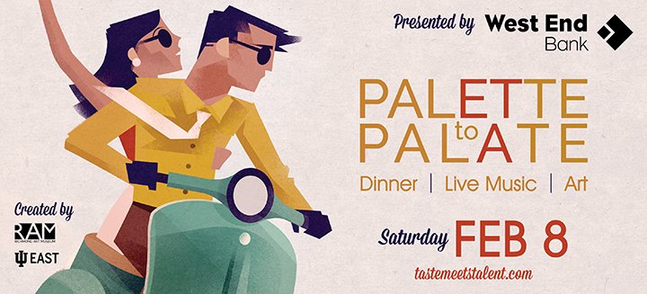 iueast's tweet photo. Ciao Bella! Palette to Palate features live music, fine art &amp; food by award winning chefs. RSVP by January 24! Proceeds benefit @RAMArtMuseum programming &amp; the @HSS_IUEast Dept. of Fine &amp; Performing Arts. #iueast https://t.co/WpGaIQzBA5 https://t.co/g8TlF7GITh