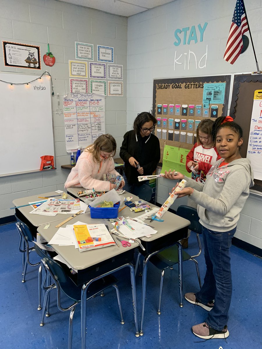 MMaralescu's tweet photo. My future engineers enjoyed building towers to support a basketball with newspapers and tape. #stem @SmyrnaPrimary https://t.co/J5YT0v0JoN