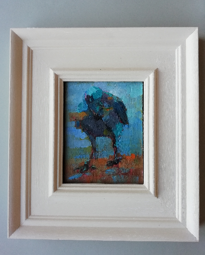 lpitcherfineart's tweet photo. I'm definitely going to frame this crow ...... pure evil (it's the look in the eyes!).  I've popped it in a frame, but the aperature is too big (but you get the idea of the frame I'll purchase and handfinish).

Oil on board

#crow #evil #evilcrow https://t.co/WdaR23W4L8