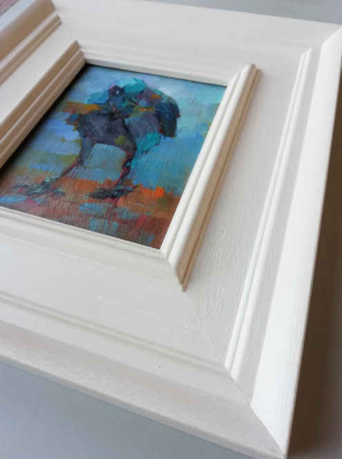 lpitcherfineart's tweet photo. I'm definitely going to frame this crow ...... pure evil (it's the look in the eyes!).  I've popped it in a frame, but the aperature is too big (but you get the idea of the frame I'll purchase and handfinish).

Oil on board

#crow #evil #evilcrow https://t.co/WdaR23W4L8