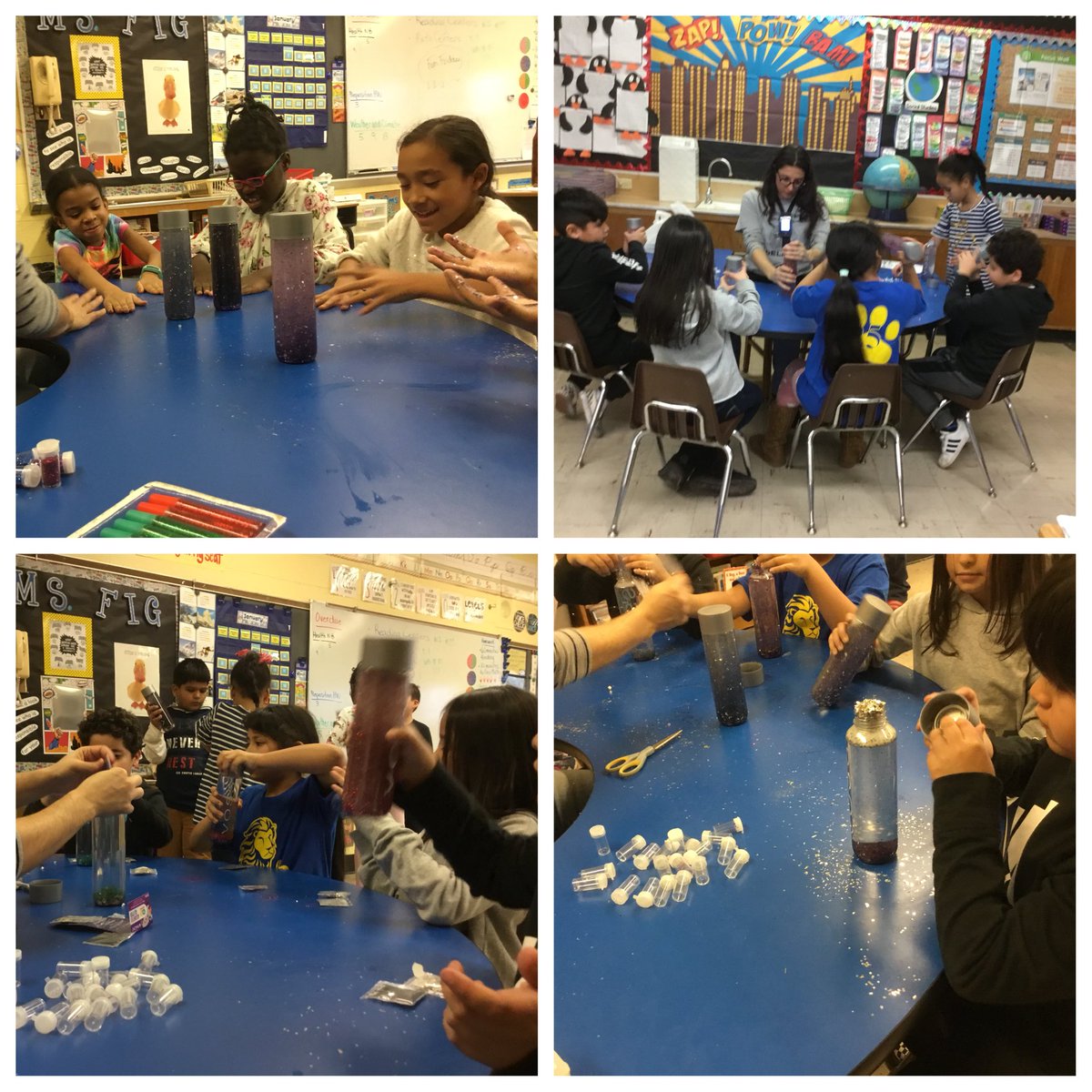 FigliolinoJamie's tweet photo. Next fun Friday took a turn! We covered our hands with glitter to learn more about how germs can spread! #FunFriday #calmingbottles  #school25 #LionPride #Dontspreadgerms #glitter @25Lafayette https://t.co/eIzgJCG0lv
