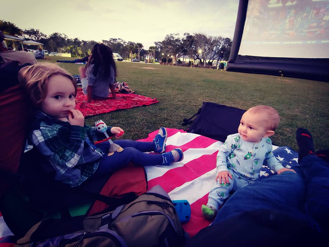 RyInSpace's tweet photo. Toy Story 4 in the park with a full Moon rising! Thanks Port Orange and sponsors!!! #ImNotAToy #Forky #ToyStory4 #pixar #Disney @Disney https://t.co/9tevoDrzrV