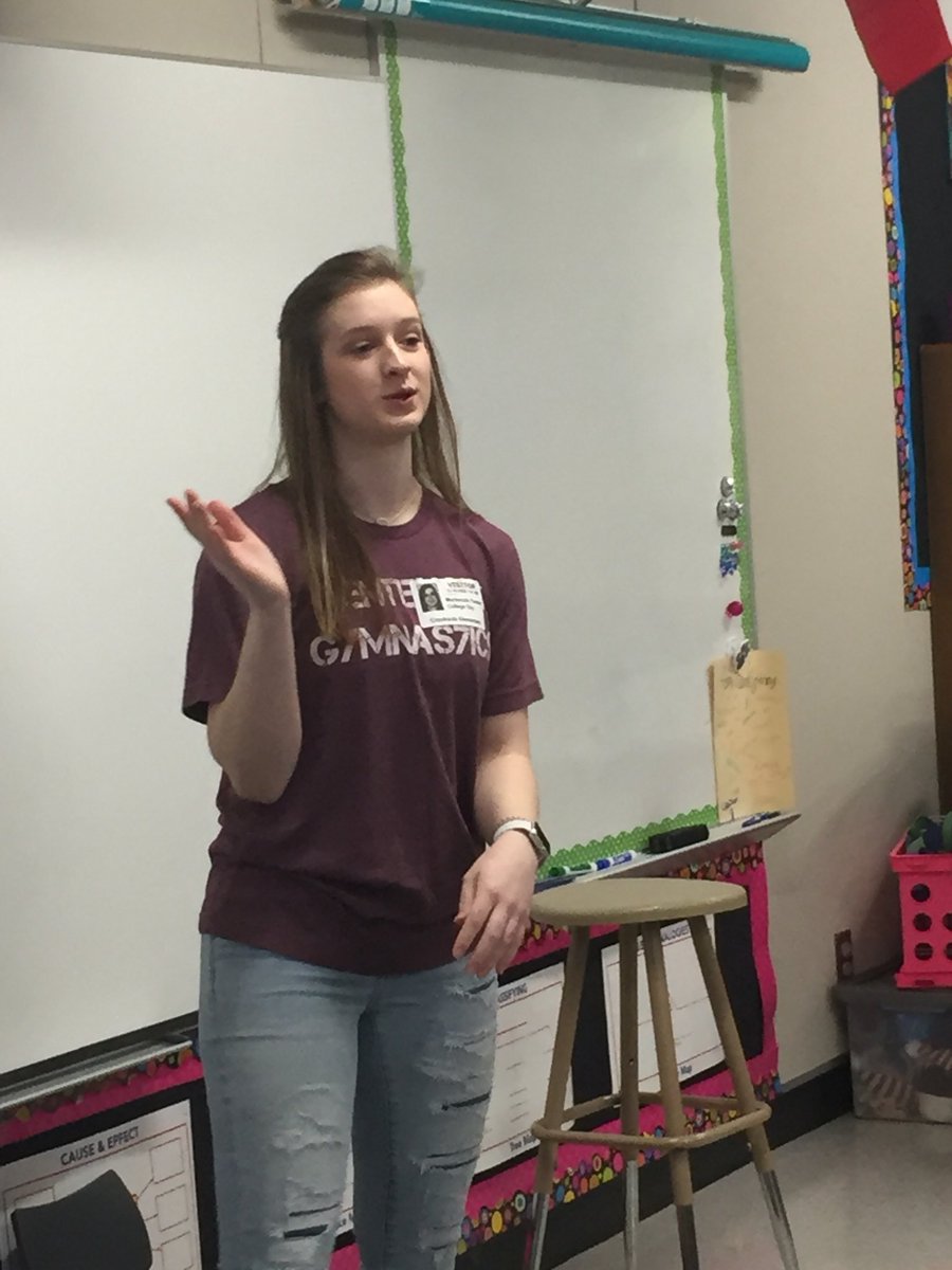 mrscusanosclass's tweet photo. It was College Day at Creekside today. One of our speakers started at my preschool as an infant. Now she’s a college student earning her masters, but she made time to come speak to our students about college. I’m so proud of her.@CreeksideCubs https://t.co/PRT58yyaPv