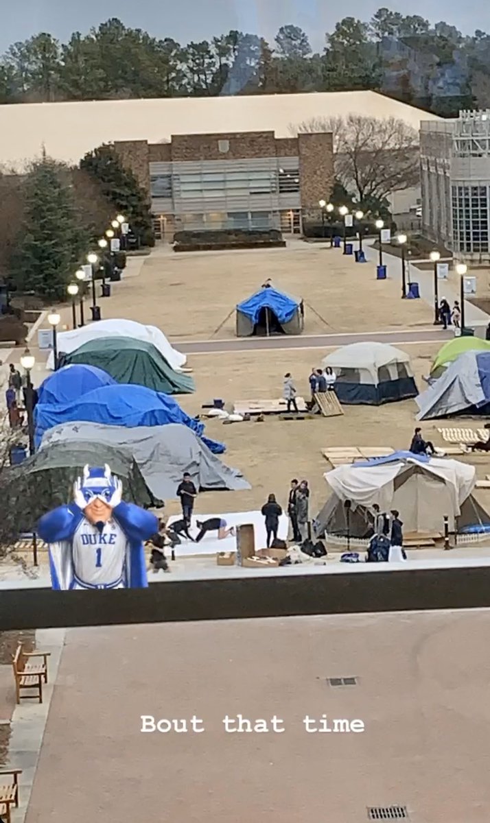 sobberatduke's tweet photo. It's beginning to look a lot like KVille! @DukeMBB That time of year! Eight more weeks of hoops before UNC in Cameron (and a lotta games before then)!! See you tomorrow for Duke vs. Wake! #DukeBasketballNeverStops #DukeHoops #BestFansintheNation https://t.co/vOj6Jyxnrp