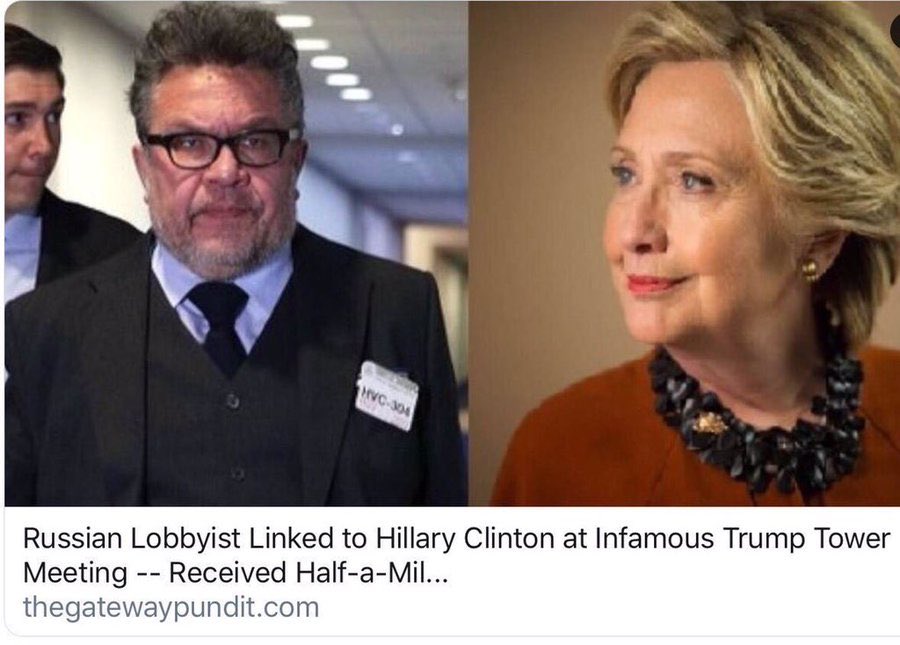 11) “Russian Lobbyist, Rinat Akhmetshin, Linked to Hillary Clinton at Infamous Trump Tower Meeting, Received $500,000 in Suspicious Payments Before and After Meeting” http://thegatewaypundit.com/2019/02/russia …