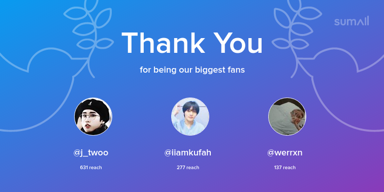 K_Kami00K's tweet photo. Our biggest fans this week: j_twoo, iiamkufah, werrxn. Thank you! via https://t.co/cknfHJb80S https://t.co/TiZiSavxRA