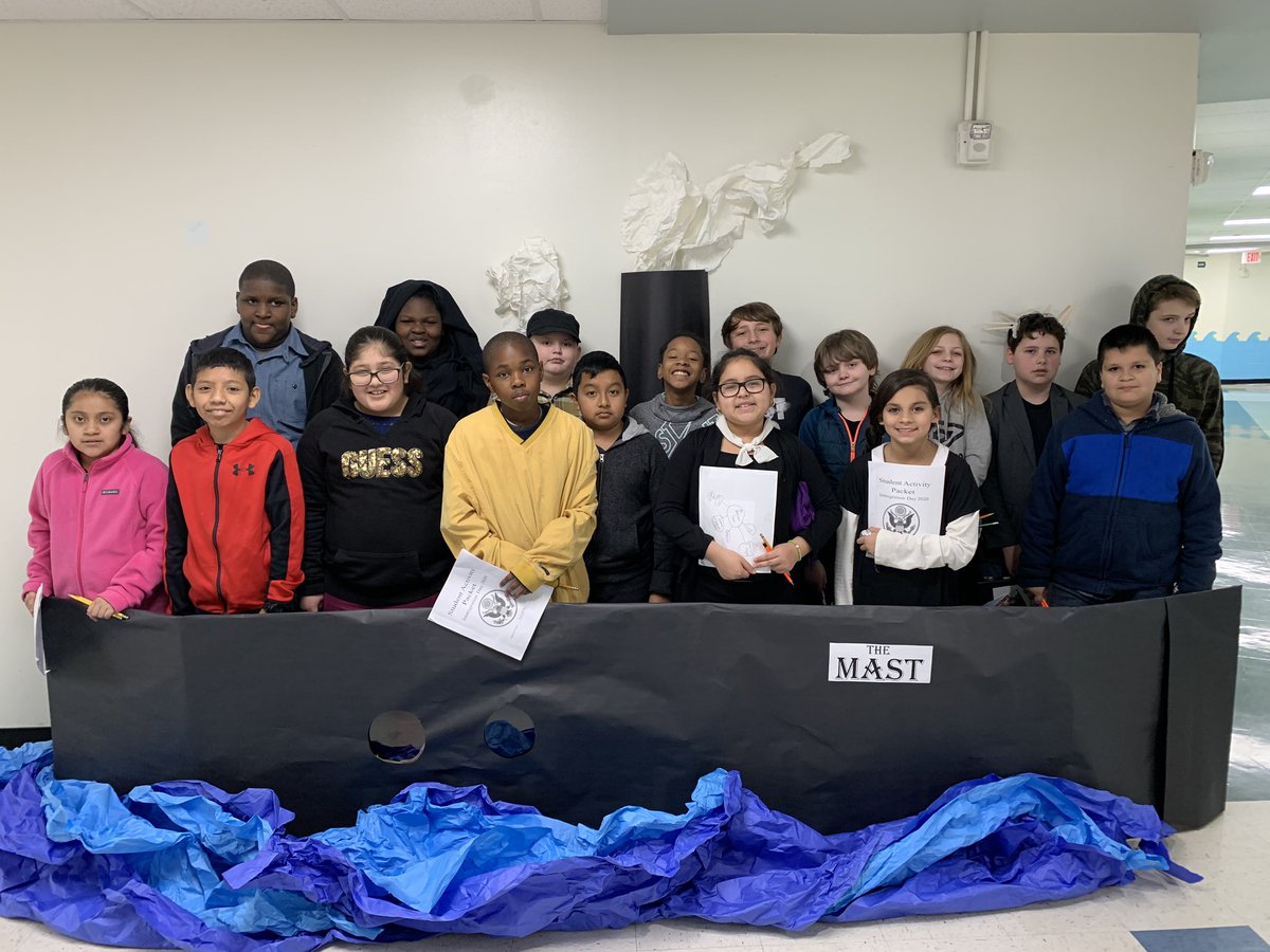 MASTFINSUP's tweet photo. Today was Fifth Grade Immigration Day at MAST! The students learned a lot and completed several STEM challenges. #yeahthatstemschool #bringinghistorytolife #finsup @MASTFINSUP https://t.co/ltj9NCPDww