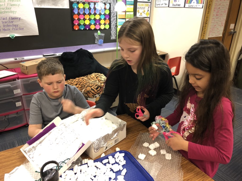 jsabernathey's tweet photo. We were very busy today being Inventors. The goal was to create a cooler to keep a popsicle frozen. My class rocked it today! #pveproud https://t.co/6V2j93i2WU