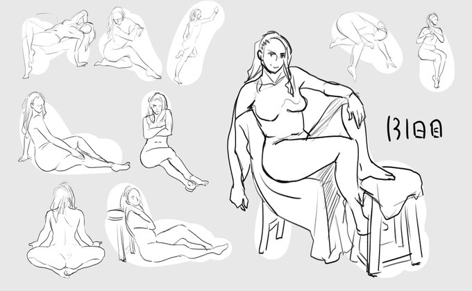 今日のクロッキー 休日は寝坊してしまう 