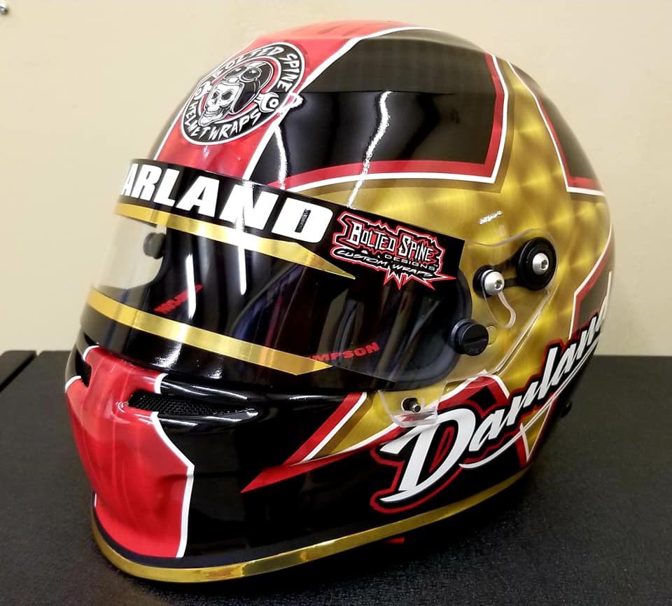 DaveDarland's tweet photo. @BoltedSpine killed it once again on our 2020 helmet wrap! We greatly appreciate your friendship and badass work yet again Rick! Contact them today for all your graphic needs and helmet wraps! #helmetwrap #boltedspinedesigns 🏁@SimpsonRacing @TeamSimpsonNow https://t.co/jRSmSz8JR0