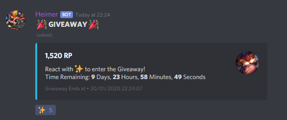 LonelyRobot_'s tweet photo. RP Giveaway has just begin in Heimercord!
#Giveaway #LeagueOfLegends #RP https://t.co/xRJBPo9jF7