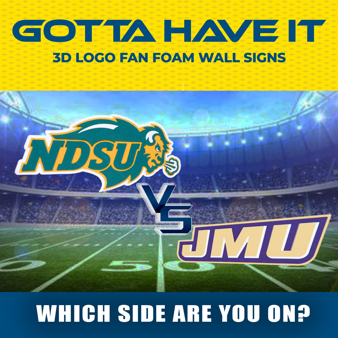 WHICH SIDE ARE YOU ON?

Who's fans will show the biggest support? Make sure that you have your 3D FanFoams ready for the big game tomorrow!  

#fcschampionship #ndsufootball #jmufootball #friscotexas #collegefootball #fcsfootball #FCS #NCAA #ncaafcs #football