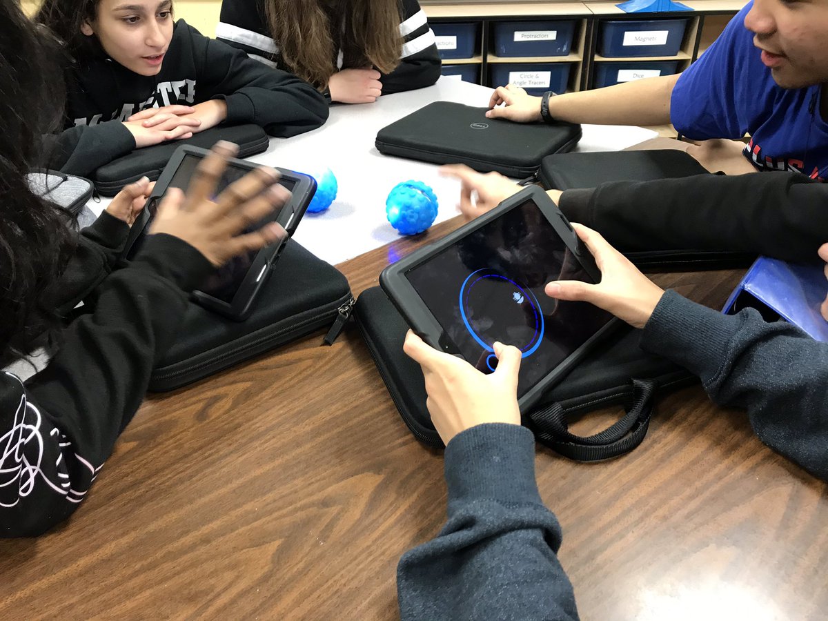 MsDJFlick's tweet image. Playing with our new Sphero robots. #coding #mathapplications #excitement @StBernaDPCDSB @StBernadetteCa2
