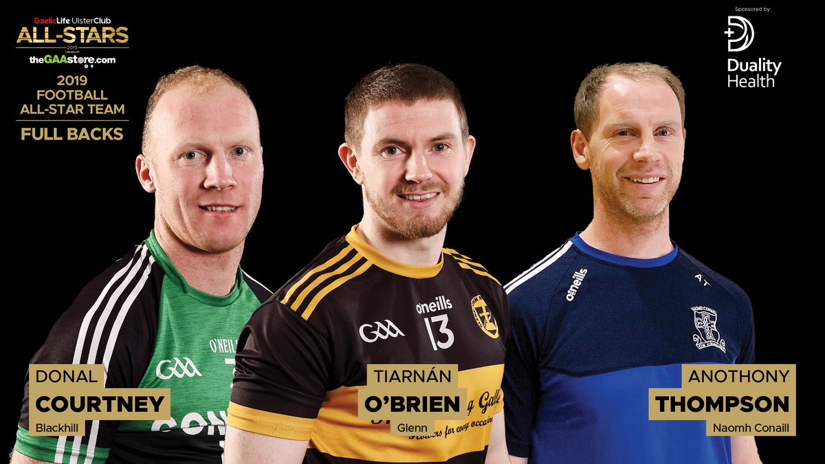 Gaelic_Life's tweet photo. Congrats to 2019 Football #GLALLSTARS Full Backs; Dónal @BlackhillGAA, Tiarnan @GlennGAA &amp; Anthony @NaomhConaillGAA @theGaaStore, Duality Health Care https://t.co/4W4DXvutHC