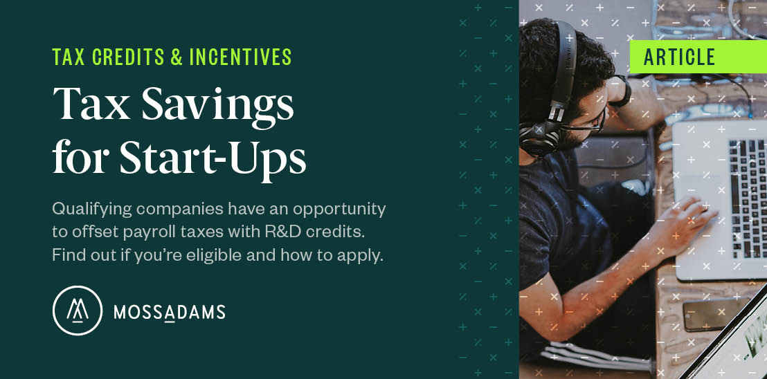 The R&D tax credit may be able to help your business offset the alternative minimum tax and payroll tax. In fact, new businesses or start-up companies may be eligible to apply the R&D tax credit against their payroll taxes for up to five years. ow.ly/JI7B50xSGYq #taxcredits