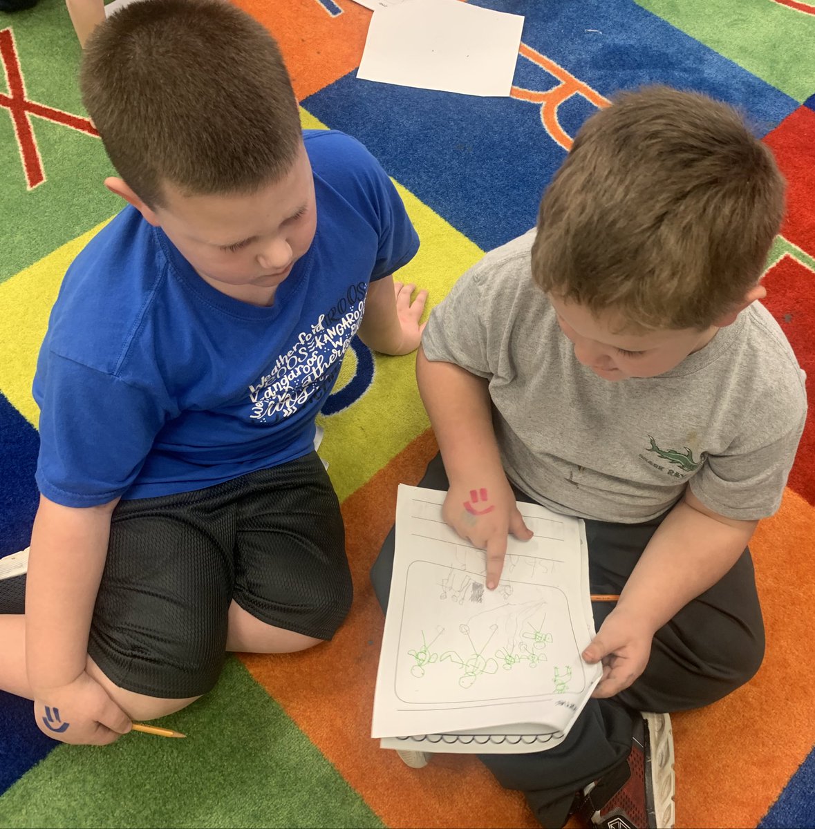 amber28reeves's tweet photo. I love seeing writers come together to help each other revise their stories. #whywisd #rooswrite @bweroos #kinderwriters https://t.co/faZwHcwYPX