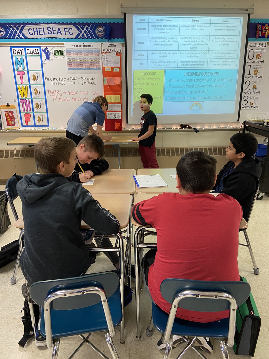 Ms. Hirsch (@mshirschss7) on Twitter photo Ss busy conducting Three Step Interviews. Not pictured: each Ss got up in front of the class & presented! We learned more about each other and Ss got some (quick) solo presentation practice in before their current event presentation next week! Win-win! <a href="/BryanD205/">Bryan Middle School</a> <a href="/MrsDakins/">Ann Dakins</a> ππΊπΈ Ss busy conducting Three Step Interviews. Not pictured: each Ss got up in front of the class & presented! We learned more about each other and Ss got some (quick) solo presentation practice in before their current event presentation next week! Win-win! <a href="/BryanD205/">Bryan Middle School</a> <a href="/MrsDakins/">Ann Dakins</a> ππΊπΈ
