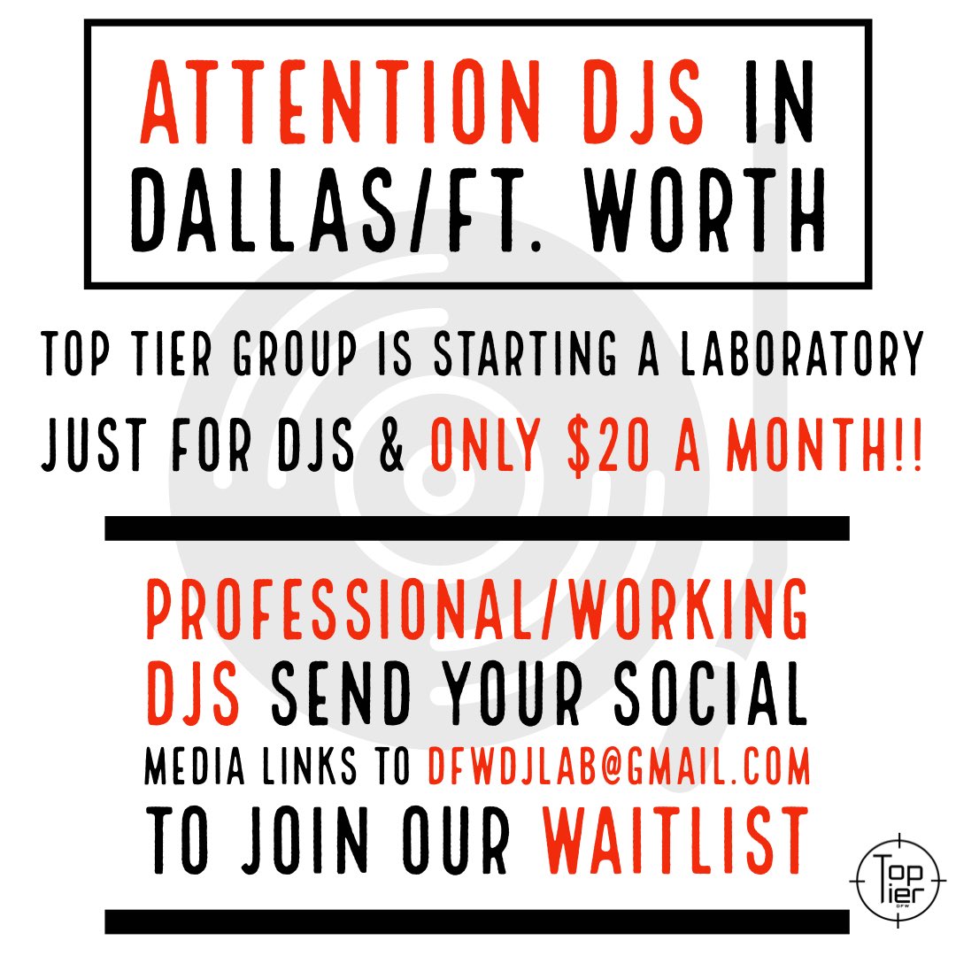 TopTierDFW's tweet image. Tell a dj to tell a dj!! #dallasdjs #djlife #dfw #dfwdjs