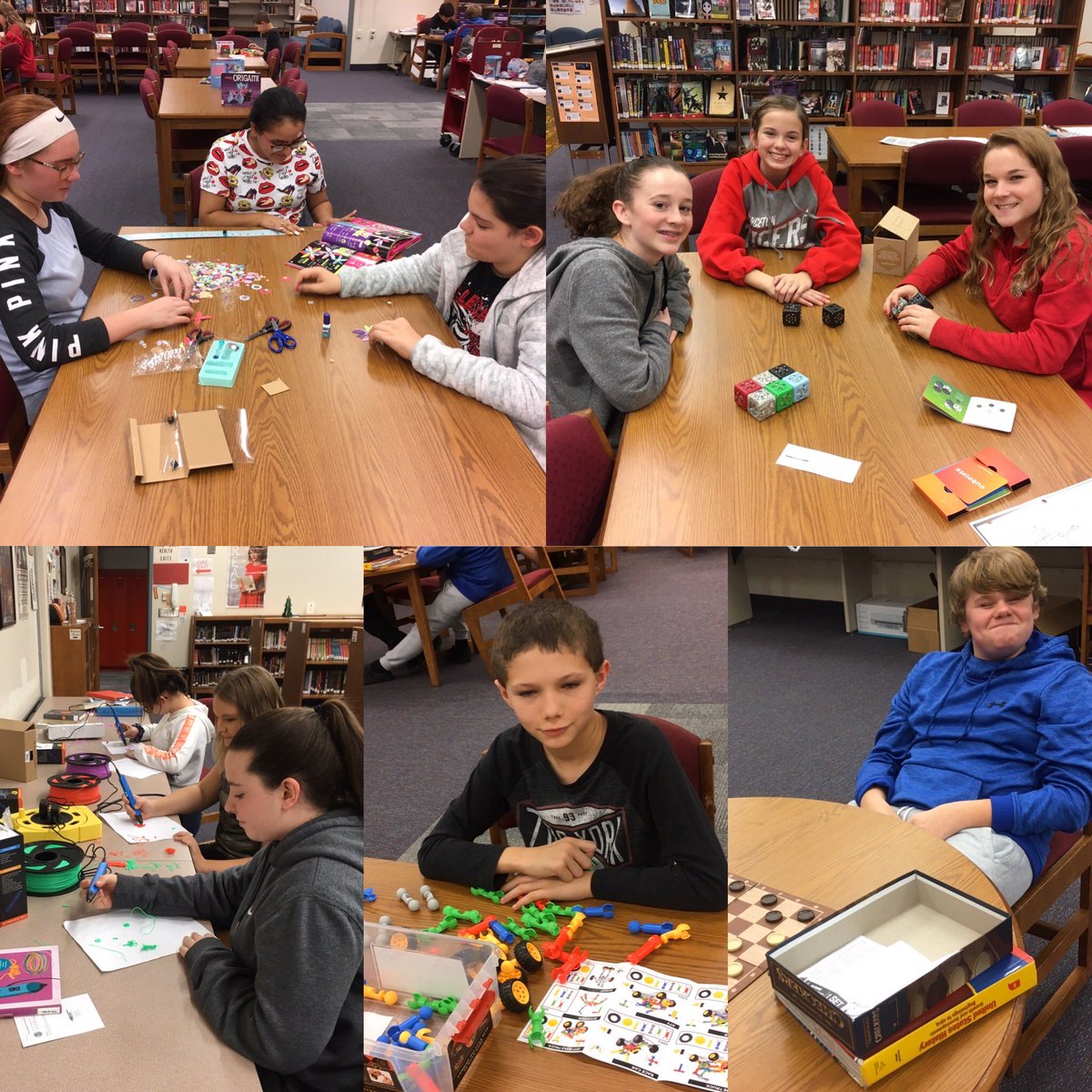 Makerspace Friday in the library.