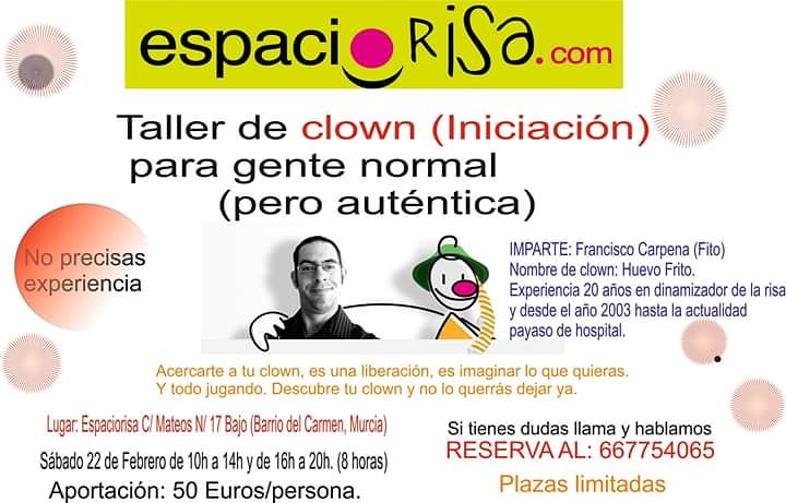 El poder de la nariz roja, ven al próximo taller de clown. Un día completo para descubrir y compartir risa y emoción.
22 de Febrero sábado.