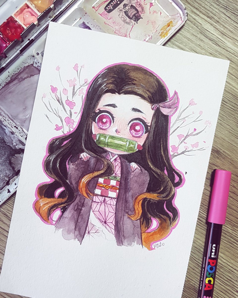 Valentinaba On Twitter Tanjiro And Nezuko Watercolor Paint Kimetsunoyaibafanart Kimetsu No Yaiba Demonslayer Tanjiro Nezuko Watercolor Drawing Painting Artwork Chibi Kawaii Fanart Anime Https T Co Th4oilbwjp