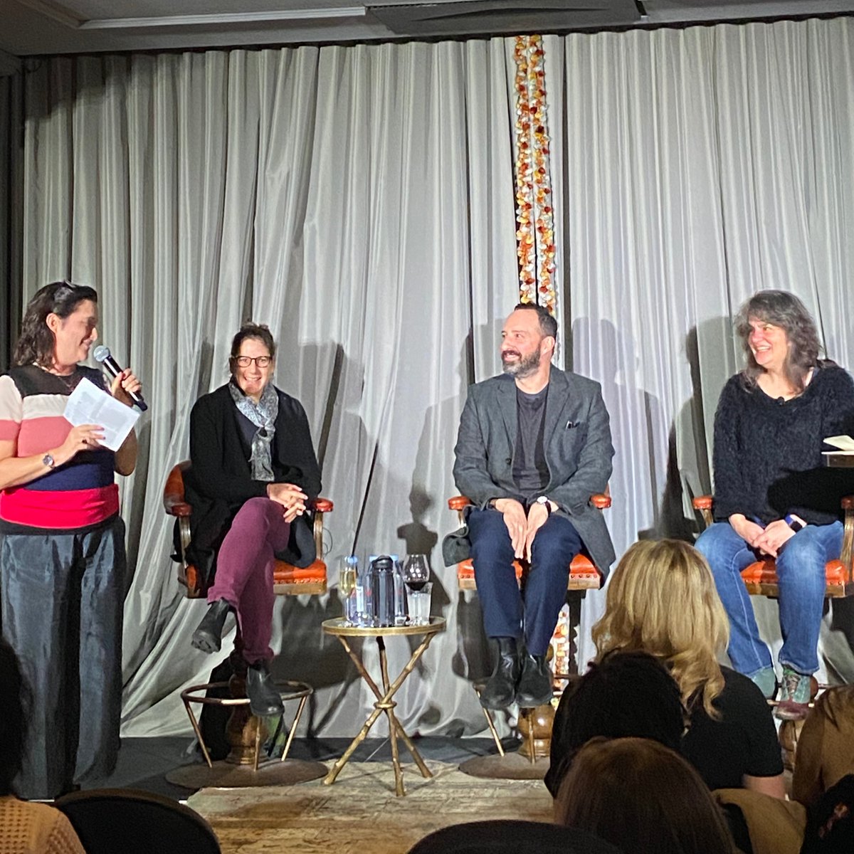 On Tuesday evening, Anne Kauffman, <a href="/MrTonyHale/">Tony Hale</a>, and @PamMacKinnon talked all things Wakey, Wakey at <a href="/TheBatterySF/">The Battery</a>.

Don't miss #ACTWakeyWakey (begins Jan 23!) ➡️ bit.ly/actwakeytix