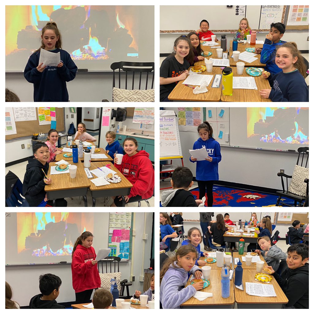 LDansdill_CCES's tweet photo. Celebrating ALL that we have accomplished during our Author Study Unit with some hot chocolate, donuts, and sharing our work!!❤️🥛🍩☕️📖 @CCE_Colts @SarahJaneJone14 https://t.co/cfCXu7Erfn