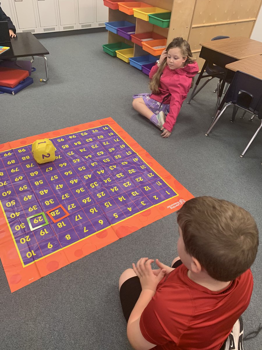 SkeenBrenda's tweet photo. Daily 3 Math. They love playing “race to 100” on the board and on the mat. @LorenaPrimary #LISDFutureFocus #Daily3Math https://t.co/MHuEp9gnX7