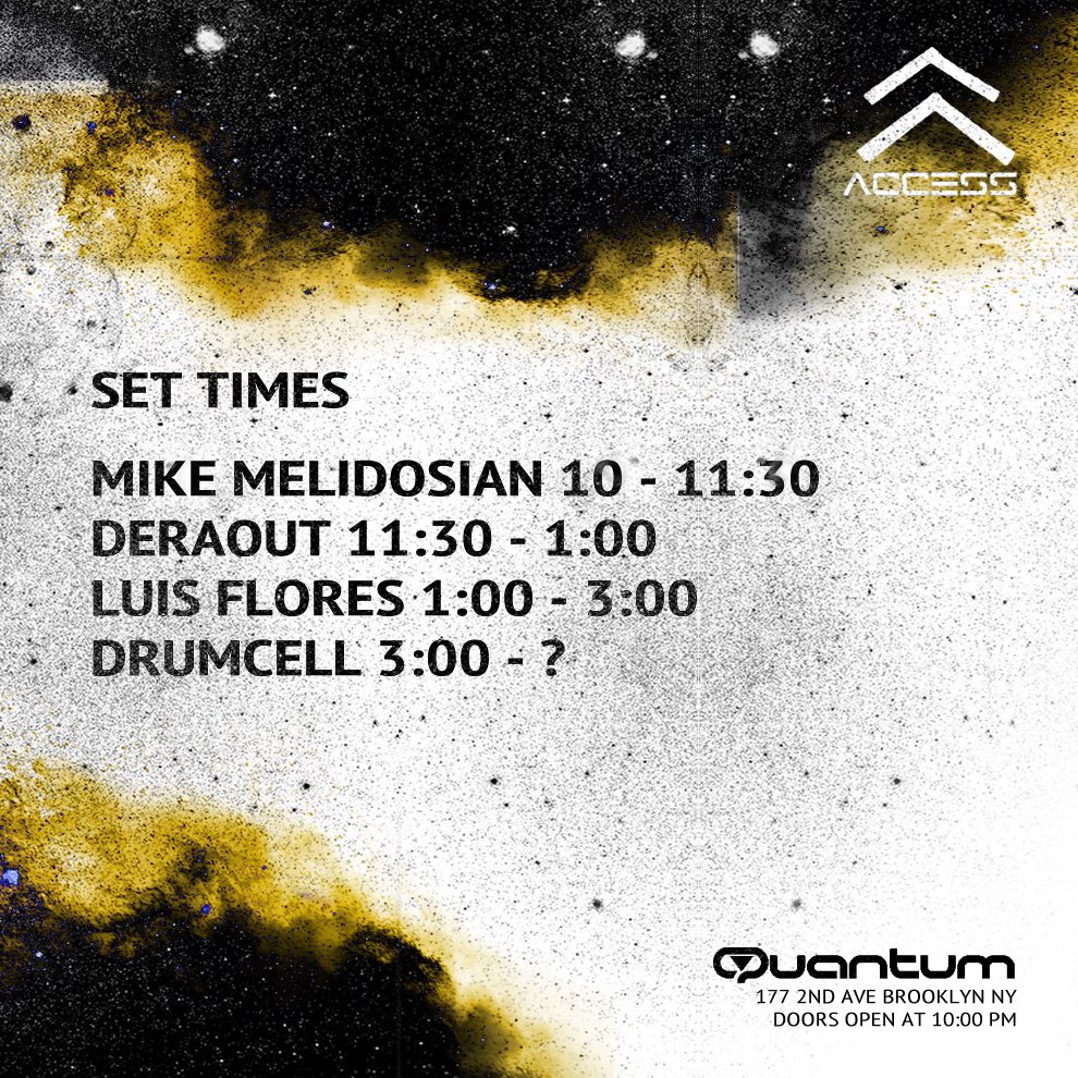 Set Times for the night ⏫⏫⏫