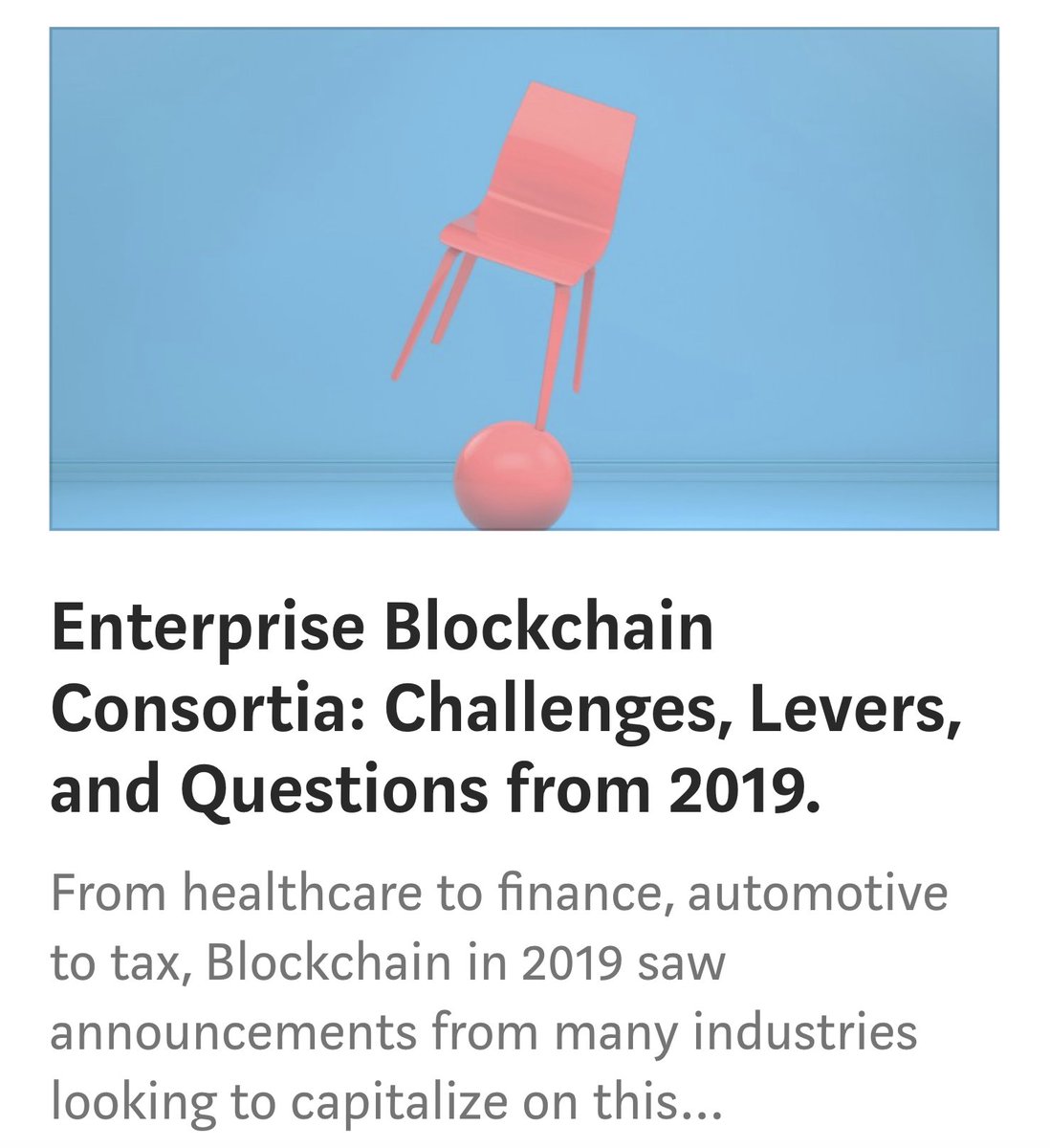 prysmeconomics's tweet image. Enterprise Blockchain Consortia: Challenges, Levers, and Questions from 2019: bit.ly/2scSQk6

Moving in the new year, what can we learn from lessons of the last?
#blockchaineconomics #enterpriseblockchain